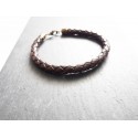 Bracelet en cuir tressé pour homme