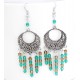 Boucles d'oreille pendantes perles Swarovski & verre