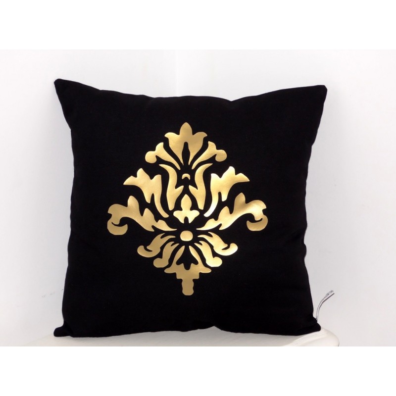 Coussin noir & or déco baroque - Nessygan