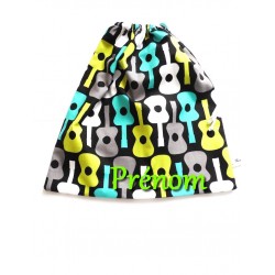 Sac à chaussons, doudou " Rock N' Roll" maternelle