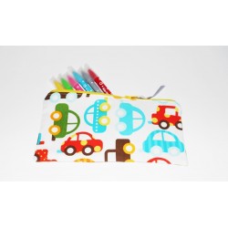 Trousse pour enfant " Voitures multicolores "- Trousse d'école