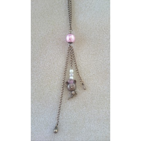 Collier Missy avec perles Swarovski - bijou couleur bronze