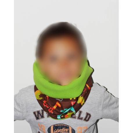 Snood "Dino's rigolos " en polaire pour enfant 