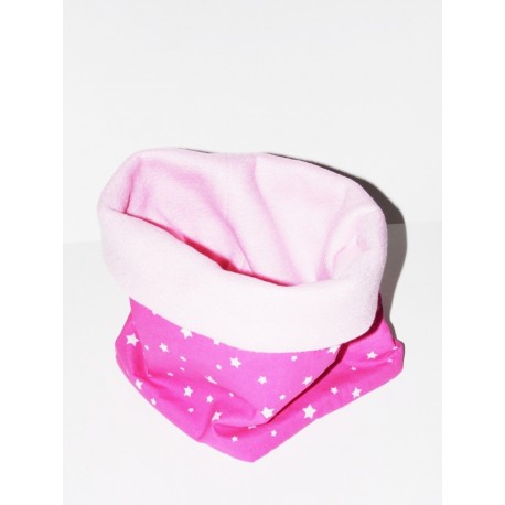 Snood enfant rose " Poussière d'étoiles "