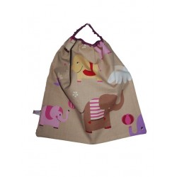 Serviette élastiquée de table "la ronde des éléphants"