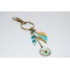 Porte-clés Butterfly & perles de verre turquoise