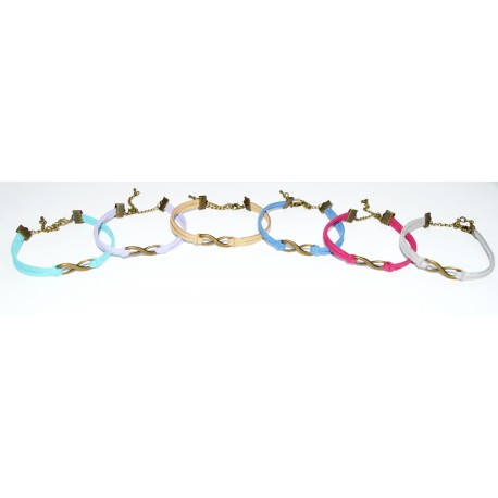 Bracelet infini suédine couleur aux choix