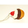 Sautoir cupcake chantilly & framboise