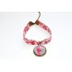 Bracelet Liberty Art Fabric mitsi rose cabochon" Une nounou d'enfer !"