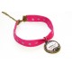 Bracelet rose étoiles argentées avec un cabochon " Tu es une nounou qui déchire! "
