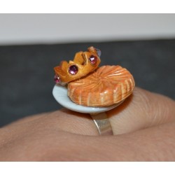 Bague galette des rois et sa couronne
