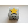 Boîte à dragées gris argentée et jaune" étoiles "