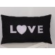 Coussin noir & argenté personnalisé "Love"