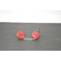 boucles d'oreille dormeuse cabochon " Love ..Hate "