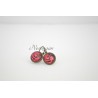 boucles d'oreilles dormeuse " Rose rouge " cabochon