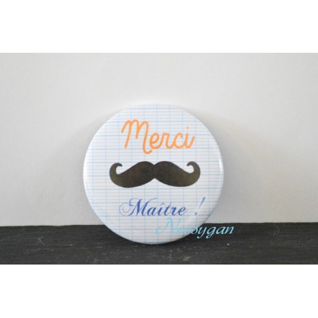 Magnet moustache "Merci maître ! "