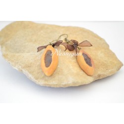 Boucles d'oreille barquette chocolat ou fraise