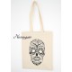 Tote bag écru personnalisé "Skull "