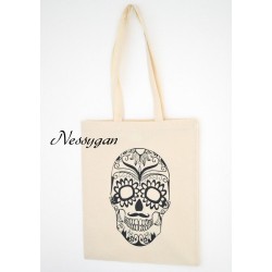 Tote bag écru personnalisé "Skull "