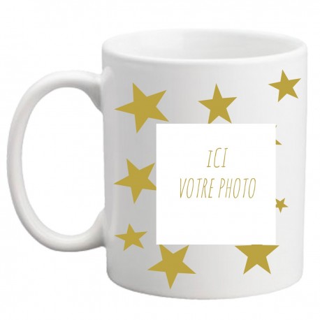 Mug avec étoiles personnalisé une avec photo