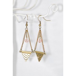 Boucles d'oreille triangle couleur bronze