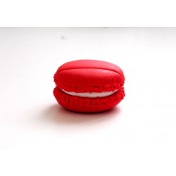 Marque-place macaron rouge intérieur blanc