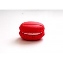 Marque-place macaron rouge intérieur blanc