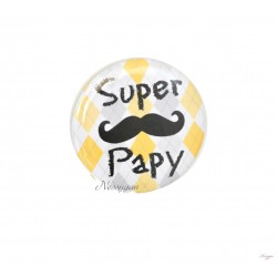 Magnet moustache " Super Papy"