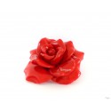 Broche fleur rose rouge