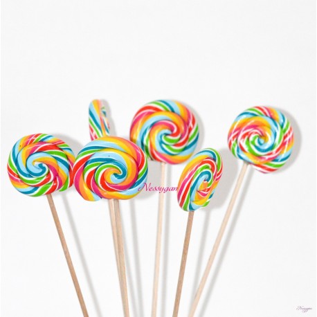 Sucettes x6 Lollipops rainbow