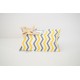 Boîte pour dragées coussin chevrons jaune et gris