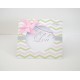 Faire part fanions & chevrons rose et vert pastel- Faire- part personnalisé avec prénom