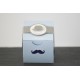 Boîte à dragées bleue "Mr Moustache à mis son chapeau "