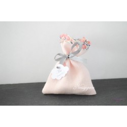 Pochon pour dragées lin rose poudrée wiltshire rose