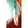 Boucles d'oreille plumes blanches