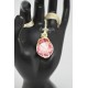 Collier cabochon en cristal Swarovski rose