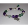 Bracelet Bohème Fairy pierres de Gemmes violettes et vertes