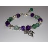 Bracelet Bohème Fairy pierres de Gemmes violettes et vertes