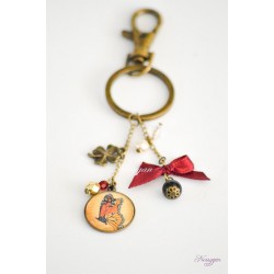 Porte-clef cabochon butterfly