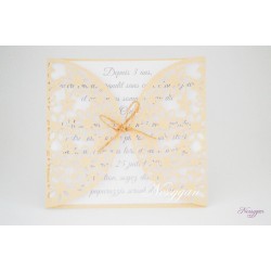 Faire-part de mariage kraft dentelle