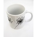 Mug noir et blanc en céramique "Dandelion"