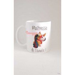 Mug licorne "Maîtresse de l'année "