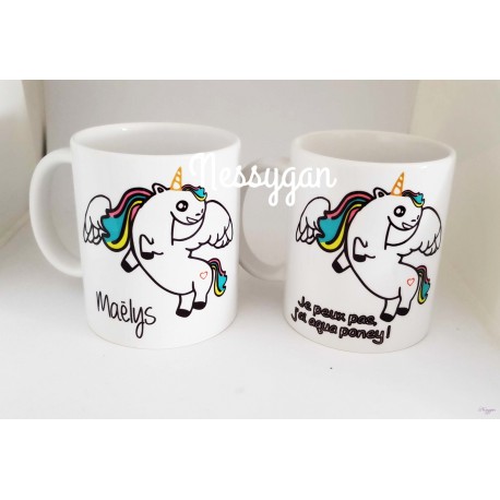 Mug licorne à personnaliser par un prénom