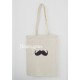 Sac de bibliothèque Moustache personnalisé par un prénom