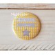 Magnet thème étoile jaune et gris " Mon baptême"