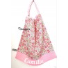 Serviette de table élastiquée Liberty d'Anjo pink avec prénom