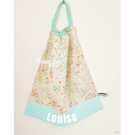 Serviette de table élastiquée Liberty étoiles Adeladja soleil avec prénom