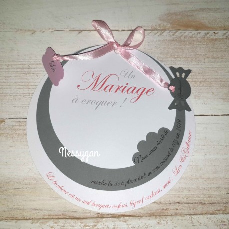 Faire-part de mariage, baptême gourmand