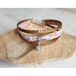 Bracelet cuir or & Liberty Eve