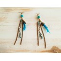 Boucles d'oreille Boho avec plumes